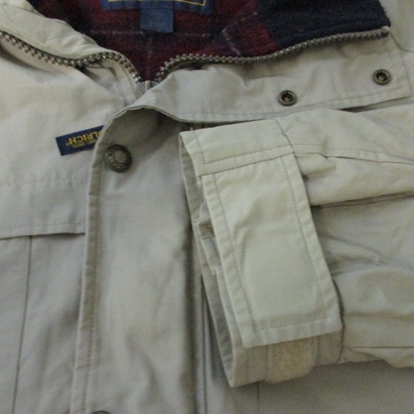 Woolrich Hooded Parka Storm Coat Jacket Khaki Tan Mens Size L - Picture 7 of 12